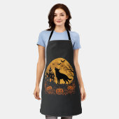 Tablier Conception de lune de Halloween de berger allemand (Porté)