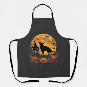 Tablier Conception de lune de Halloween de berger allemand