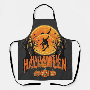 Tablier Conception de Lune de Skateboard Halloween Hallowe