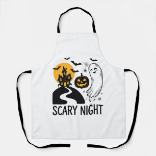 Tablier Conception de maison hantée Halloween de nuit effr