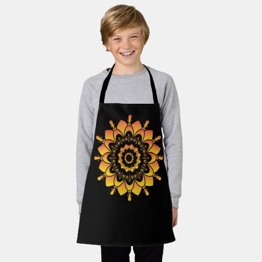 Tablier Conception de mandala unique doré-95748 (Porté)