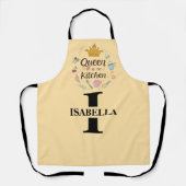 Tablier Conception de monogramme de nom de reine de cuisin (Recto)