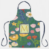 Tablier Conception de monogramme floral moderne (Recto)