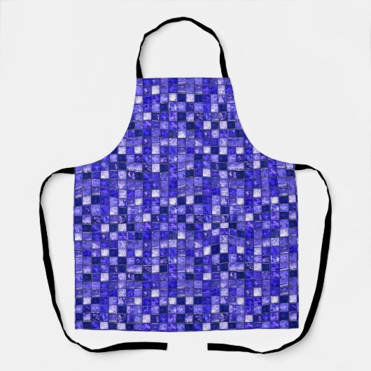 Tablier Conception de mosaïque bleue abstraite avec textur (Recto)