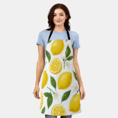 Tablier Conception de motif citron | Impression d'été frai (Porté)