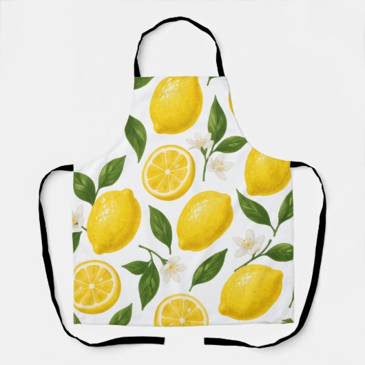 Tablier Conception de motif citron | Impression d'été frai (Recto)