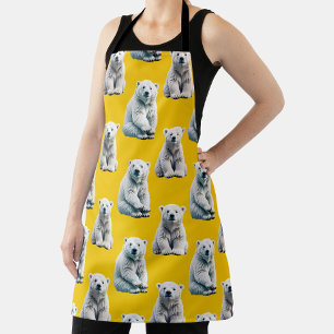 Tablier Conception de motif d'ours polaire jaune