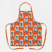 Tablier Conception de motif d'ours polaire sur orange (Recto)