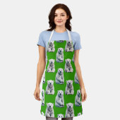 Tablier Conception de motif d'ours polaire vert (Porté)
