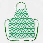 Tablier Conception de motif en chevron zigzag blanc vert  (Recto)