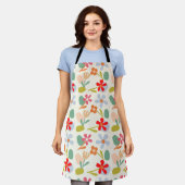 Tablier Conception de motif floral abstrait d'aspect cool (Porté)