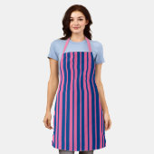Tablier Conception de motif rayé élégant rose bleu (Porté)