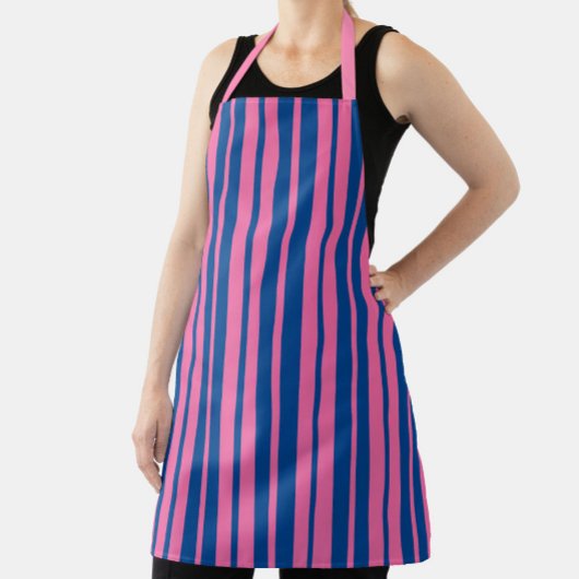 Tablier Conception de motif rayé élégant rose bleu