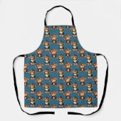 Tablier Conception de motif singe bleu (Recto)