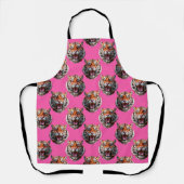 Tablier Conception de motif tête de tigre rose (Recto)