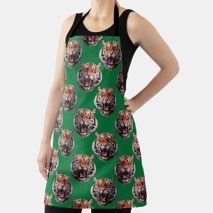 Tablier Conception de motif tête de tigre vert