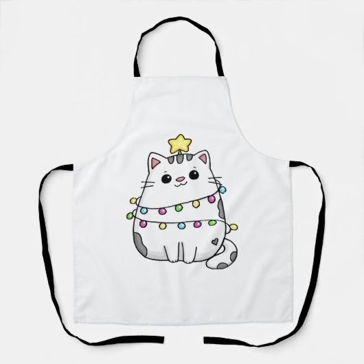 Tablier Conception de Noël de chat mignon (Recto)