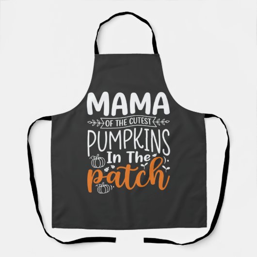 Tablier Conception de patch de citrouilles maman Halloween (Recto)