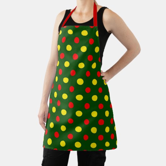 Tablier Conception de pois verts rouges jaunes (Insitu)