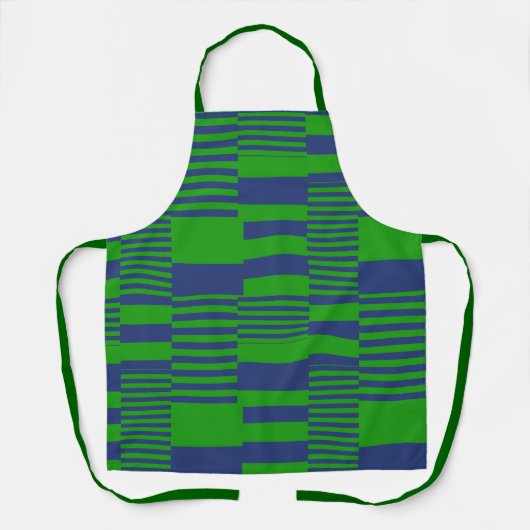 Tablier Conception de rayures patchwork bleu vert  (Recto)