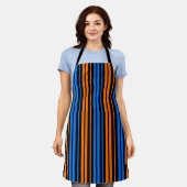 Tablier Conception de rayures verticales bleu orange bleu (Porté)