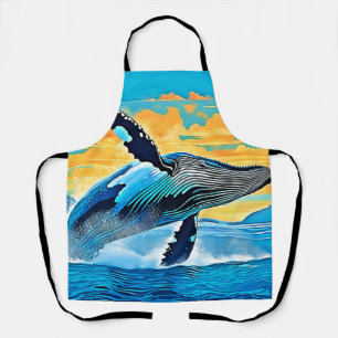 Tablier Conception de saut de liberté océanique de baleine