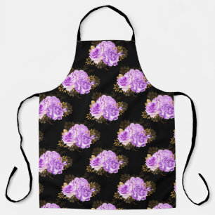Tablier Conception de séries florales violet et or 18