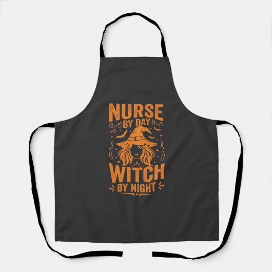 Tablier Conception de sorcière infirmière Halloween (Recto)