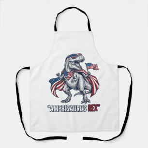 Tablier Conception de T-Shirt Blanc Patriote T-Rex Amerisa