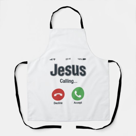 Tablier Conception de t-shirt chrétien Jésus appelant l'éc (Recto)