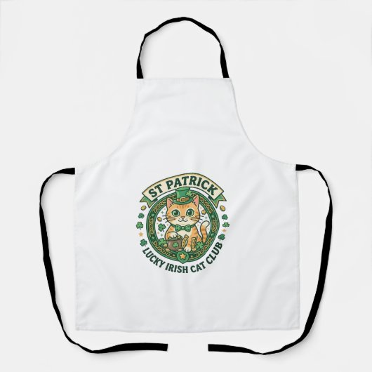 Tablier Conception de T-shirt de chat mignon irlandais cha (Recto)