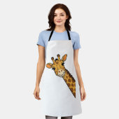 Tablier Conception de T-shirt de girafe qui regarde discrè (Porté)
