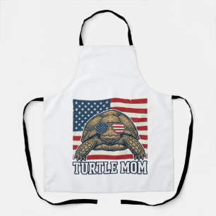 Tablier Conception de T-shirt de maman tortue patriotique 