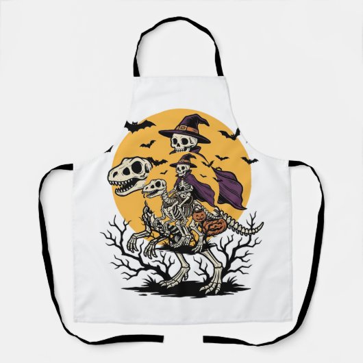 Tablier Conception de T-shirt Halloween dinosaure squelett (Recto)