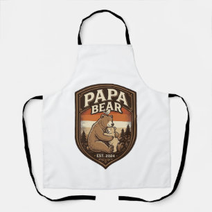 Tablier Conception de t-shirt ours gravure vintage Papa Be