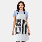 Tablier Conception de T-shirt Ustensiles de Cuisine Drapea (Porté)