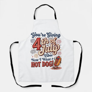 Tablier Conception de T-shirt vintage hot dog drôle du 4 j