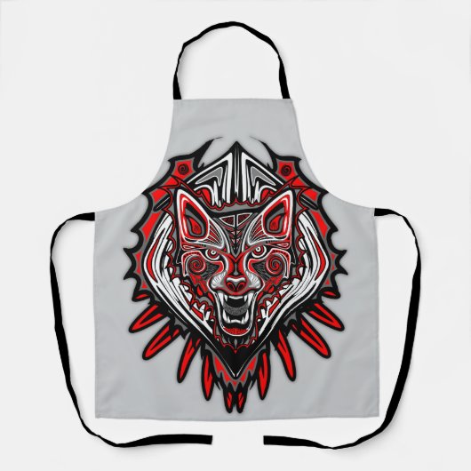 Tablier Conception de totem tribal Haida Loup (Recto)