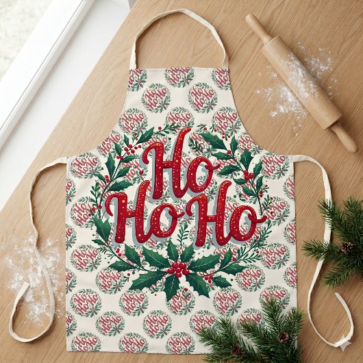 Tablier Conception de typographie de couronne de Noël Ho H