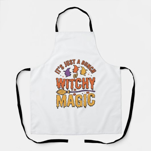 Tablier Conception de typographie Halloween magique ensorc (Recto)