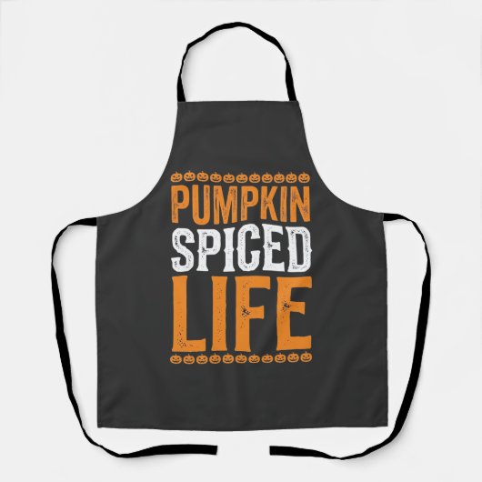 Tablier Conception de typographie Halloween Pumpkin Spiced (Recto)