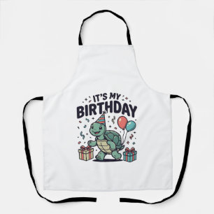 Tablier Conception de vecteur de fête de tortue d'annivers
