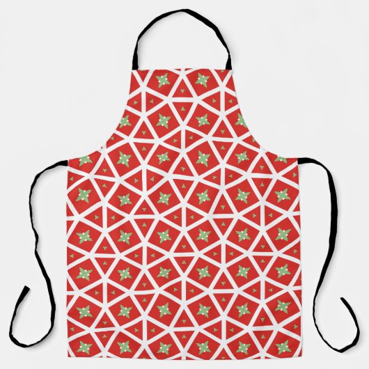 Tablier Conception d'étoile géométrique de vacances rouge (Recto)