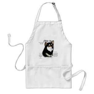 Tablier Conception d'histoire de Shiba Inu (noir/bronzage)