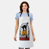 Tablier Conception d'humour de fête de chat Halloween soci (Porté)