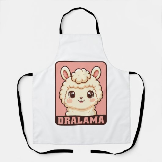 Tablier Conception d'illustration de lama mignon (Recto)