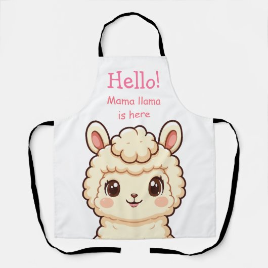Tablier Conception d'illustration de lama mignon (Recto)