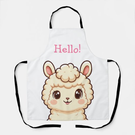 Tablier Conception d'illustration de lama mignon (Recto)