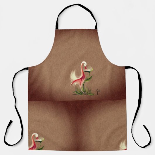 Tablier Conception d'oiseaux marron (Recto)