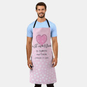 Tablier Conception élégante de cœur rose et de pois (Porté)